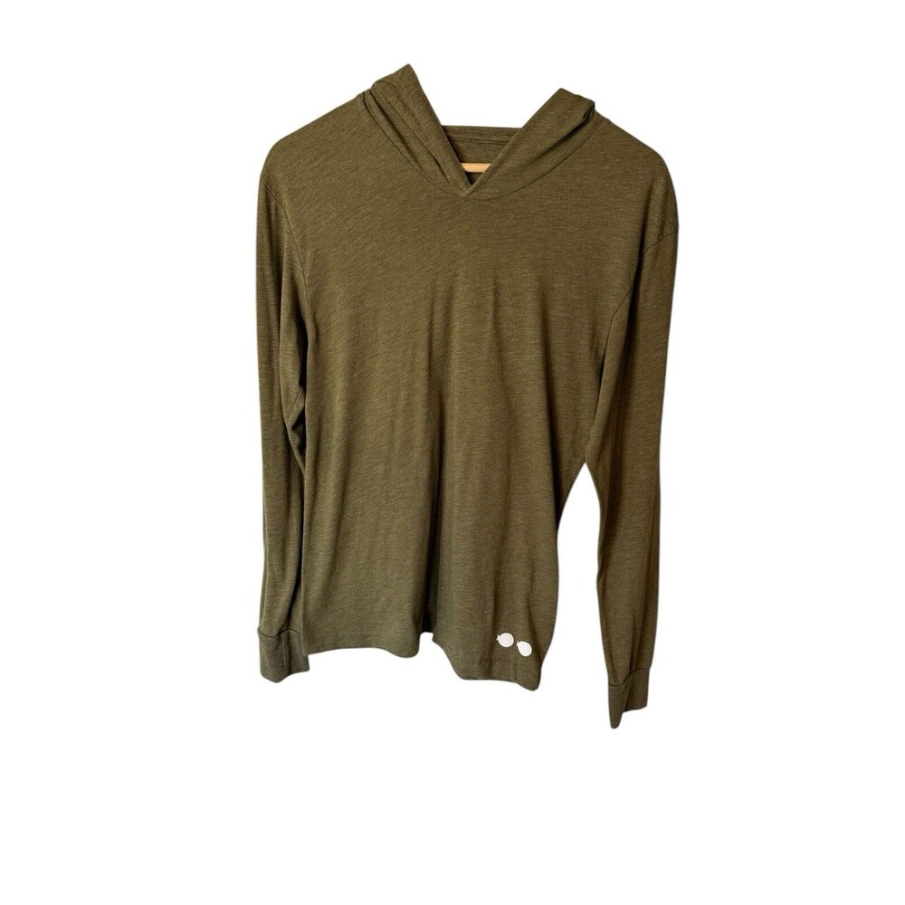Blofish Men's Green Hooded Pullover Long Sleeve Lightweight Shirt Size Medium